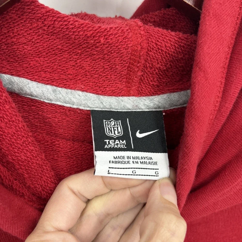 Nike San Francisco 49ers Funnel Hoodie Sweatshirt Womens Large Red NFL Football